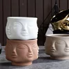 Ceramic Candlestick Art Vase Sculpture Crafts Human Face Flower Pot Handmade Garden Storage Flower Arrangement Home Decors 1