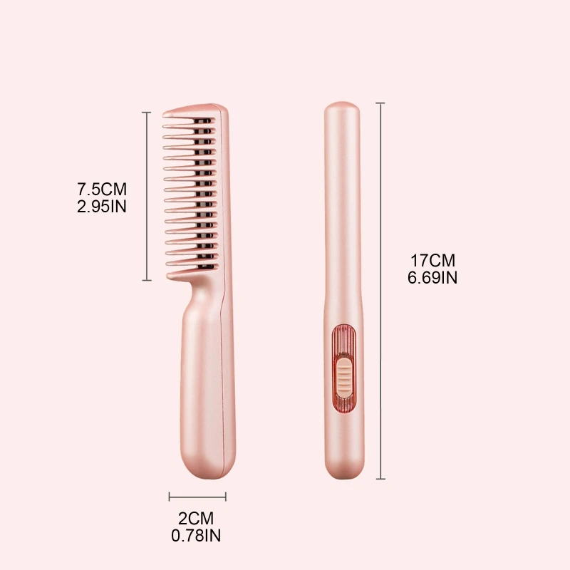Hair Dryer Brush Straight Hair Comb Cordless Hot Air Brush Salon Negative Ionic Blow Dryer Straightener & Curler Dropshipping