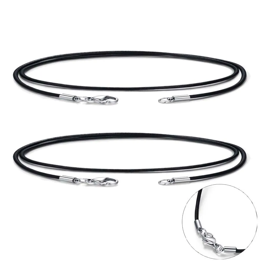 1/1,5/2/3mm Echtes Schwarzes Leder Halskette Schnur Für DIY Edelstahl Hals Armband Schmuck Handwerk Machen liefert Zubehör
