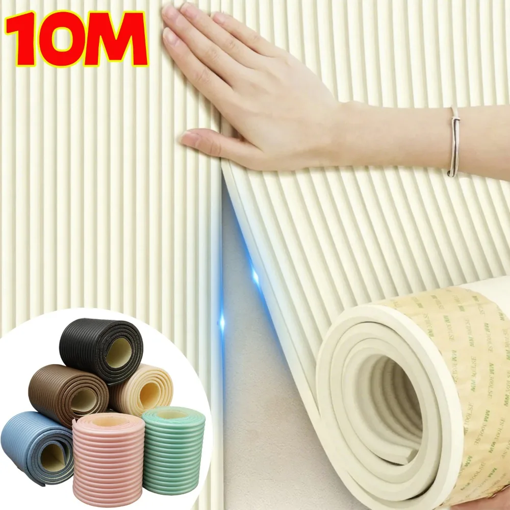 10/2M Anti-collision Strip Multifunctional 3D Wall Stickers Baby Safety Soft Padding for Door Corner Furniture Edge Protection 1