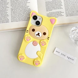 Adorable 3D Silicone Cat Bear Phone Case Cover - iPhone 11 (1)