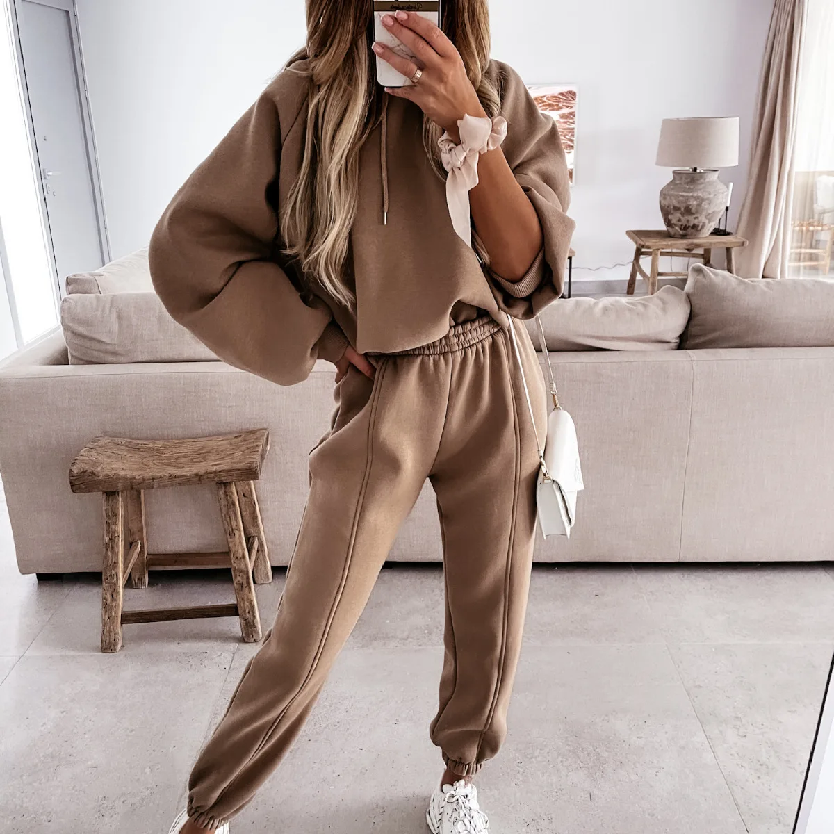 

2 Piece Set Spring Autumn Tracksuit Women Sweatshirt Solid Hoodies+Pants Sportwear Women's Sports Suit Hooded Set Hoodies Suit