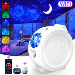 Projecteur LED 3 en 1 avec ciel étoilé et galaxie, à commande vocale, luminaire décoratif d'intérieur, idéal pour une salle de bal 