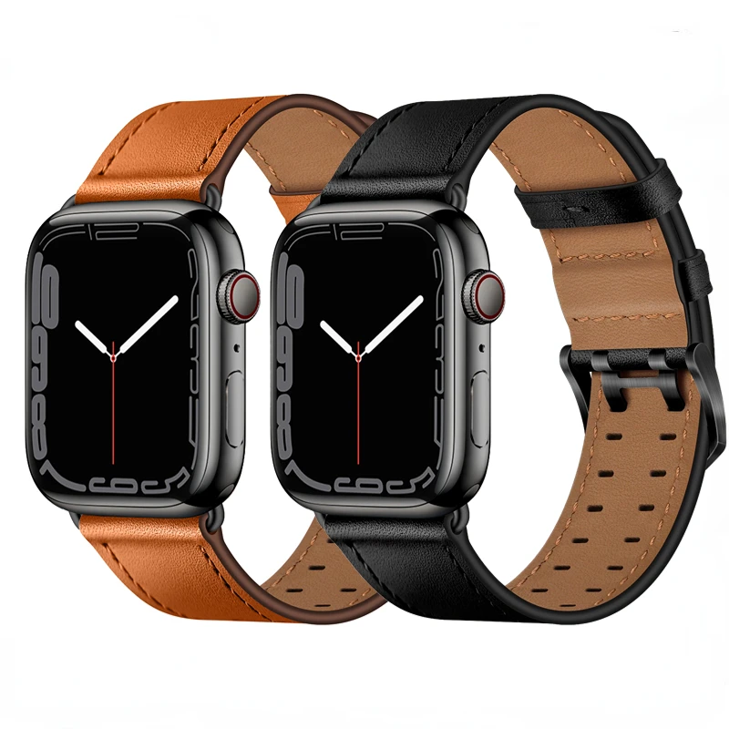 

Premium Leather Strap For Apple watch band 45mm 41mm 44mm 40mm 42mm Business Classic Wristband iWatch Ultra 8 7 6 5 4 3 SE Belt