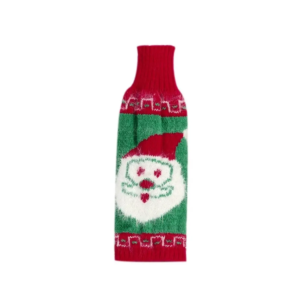 

Christmas DIY Knit Wine Bottle Cover Handmade Christmas Dust Cover Snowman Santa Wine Bottle Gift Bag Party Supplies