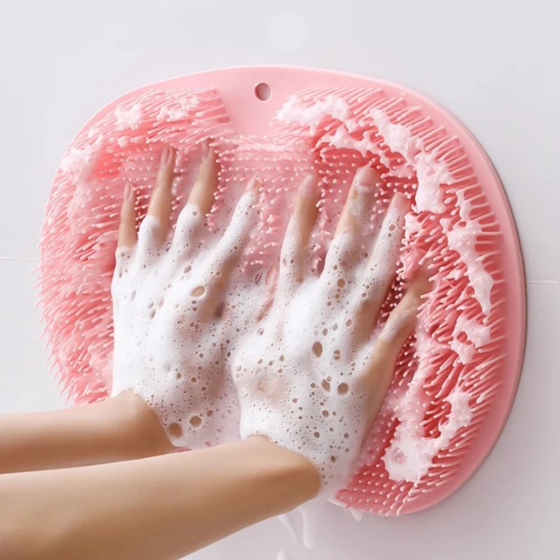 Description Picture 3 of itemFoot Wash Brush Rub Back with Sucker Brush Bathroom Tool Foot Massage Pad Shower Massage Mat Exfoliating Bath Pad Bath Sponge