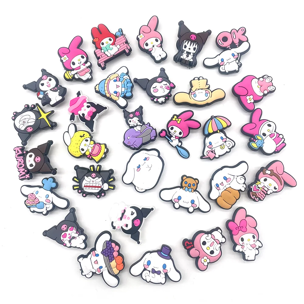 Shoe Charms 30kinds of Aoger Sanrio Shoe Charms for Clogs Sandals Decoration Shoe Accessories Charms shoe charms