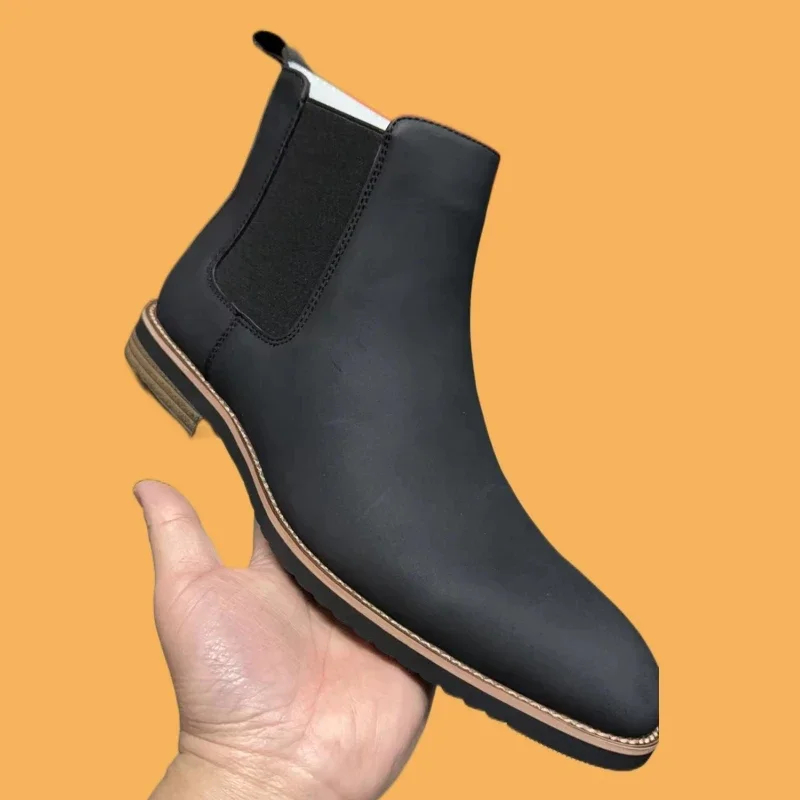 Nuovi Stivali Chelsea Neri Per Uomo Stivaletti Da Lavoro Stivaletti Da Uomo Slip-On Con Punta Tonda Gialla Taglia 38-46