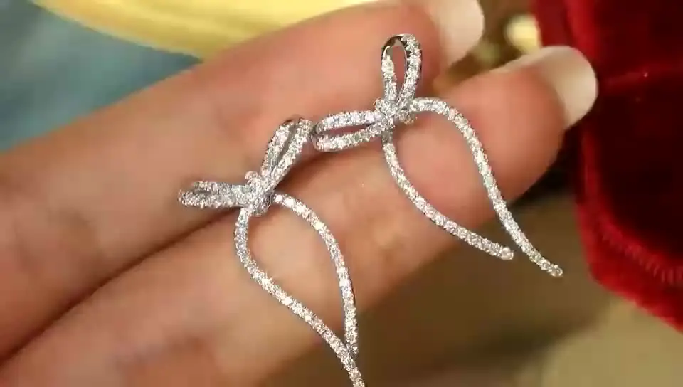 XCL fashion pure natural diamond earring jewelry for lad&party&common wear &all season&gift