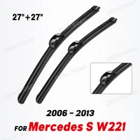 Wiper LHD Front Wiper Blades For Mercedes Benz S-Class W221 2006 - 2013 Windshield Windscreen Clean Window Brush 27"+27" 1