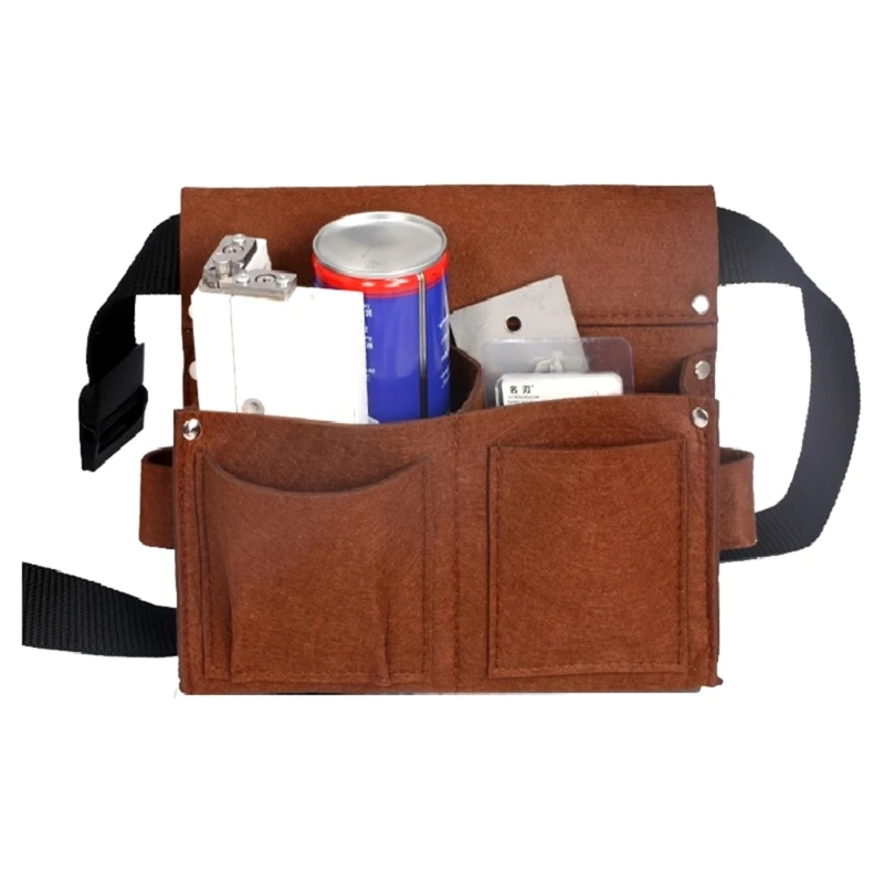 

Durable Canvas Tool Bag with Adjustable Waist Belt for Carrying Nails and Tools Woodworking Nail Waist Pocket