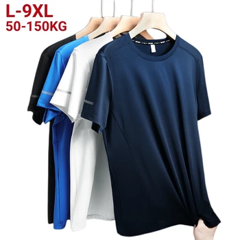 9xl Large Plus Size Quick Dry Short Sleeve T Shirt Gym Jerseys Fitness Trainer Running T-Shirt Teenager Breathable Sportswear 1