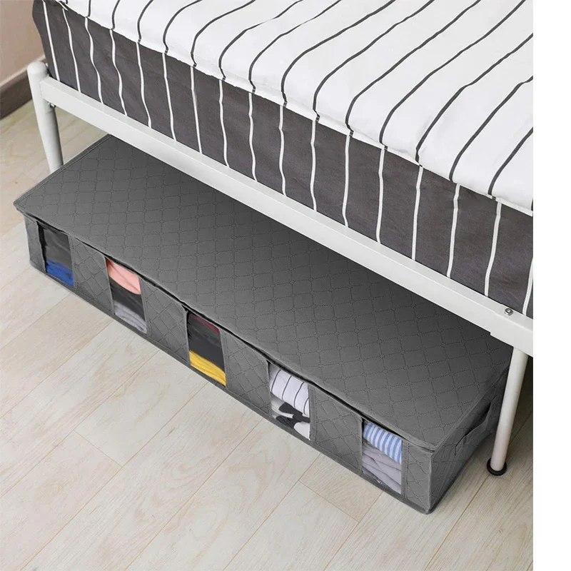 3PCS Clothes Storage Boxes Dustproof Storage Boxes Underbed Clothes Organization Bags Divided