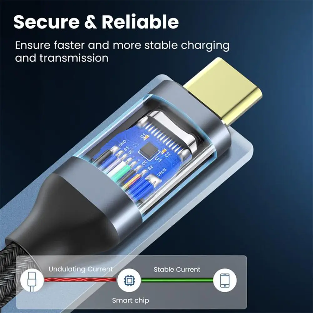 모바일 폰 데이터 라인 PD 100W 10Gbps 연장 케이블 고속 충전 USB 3.1 Gen 2 타입 C 케이블