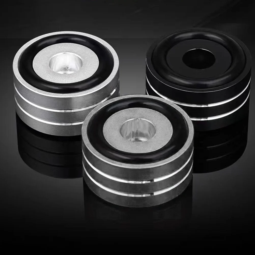 

4 Pcs Isolation Speaker Shock-absorbing Feet Pads with Rubber Rings Aluminum Alloy