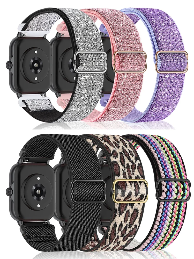 20mm/22mm Shiny Elastic strap For Amazfit gts 4-3-2-2e-mini/GTR 4/3 Pro band Amazfit Bip 5/Bip3 pro/Balance/GTS/GTR 4-3-2 straps