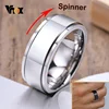 Vnox Rotatable Spinner Ring For Men Women,6/8mm Solid Glossy Matte Wedding Band,Basic Simple Casual Classic Retro Fraternal Ring