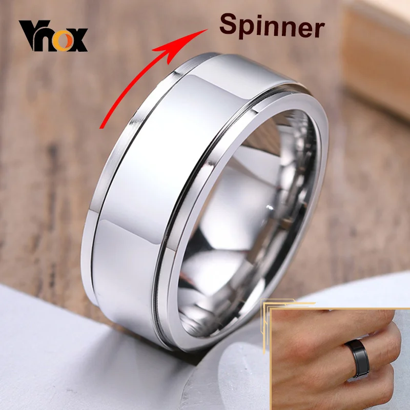 Buy THE MEN THING 4Pcs Pure Stainless Steel Fidget Spinner Rings, American  trending Style - Anxiety Relief Rings for Men & Boys (8mm) at Amazon.in