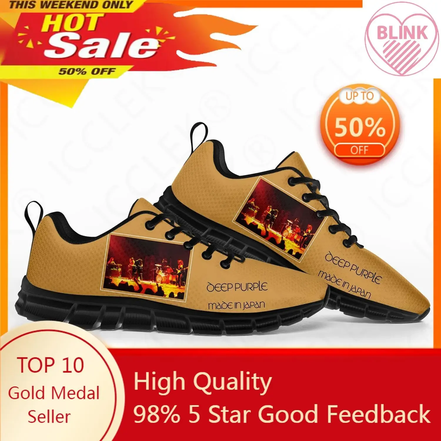 Deep Purple Heavy Metal Rock Band Sports Shoes Mens Womens Teenager Kids Children Sneakers Custom High Quality Couple Shoes