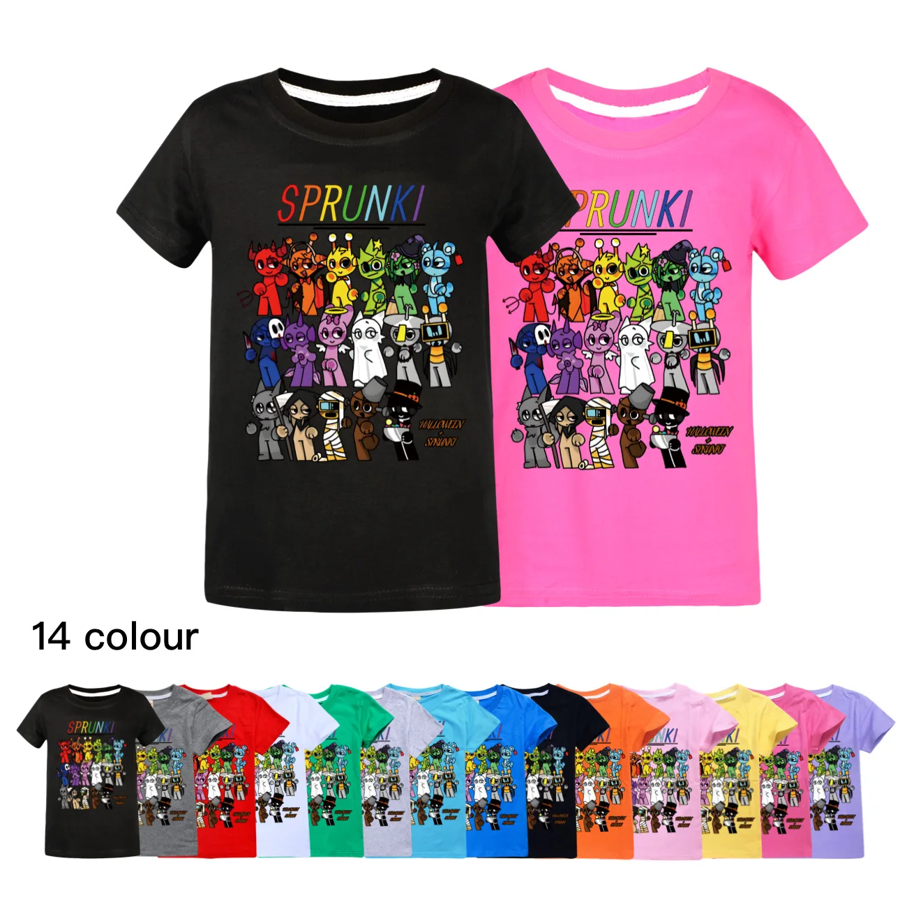 sprunki T-shirts for Girls Summer Short Sleeve Clothes Kids