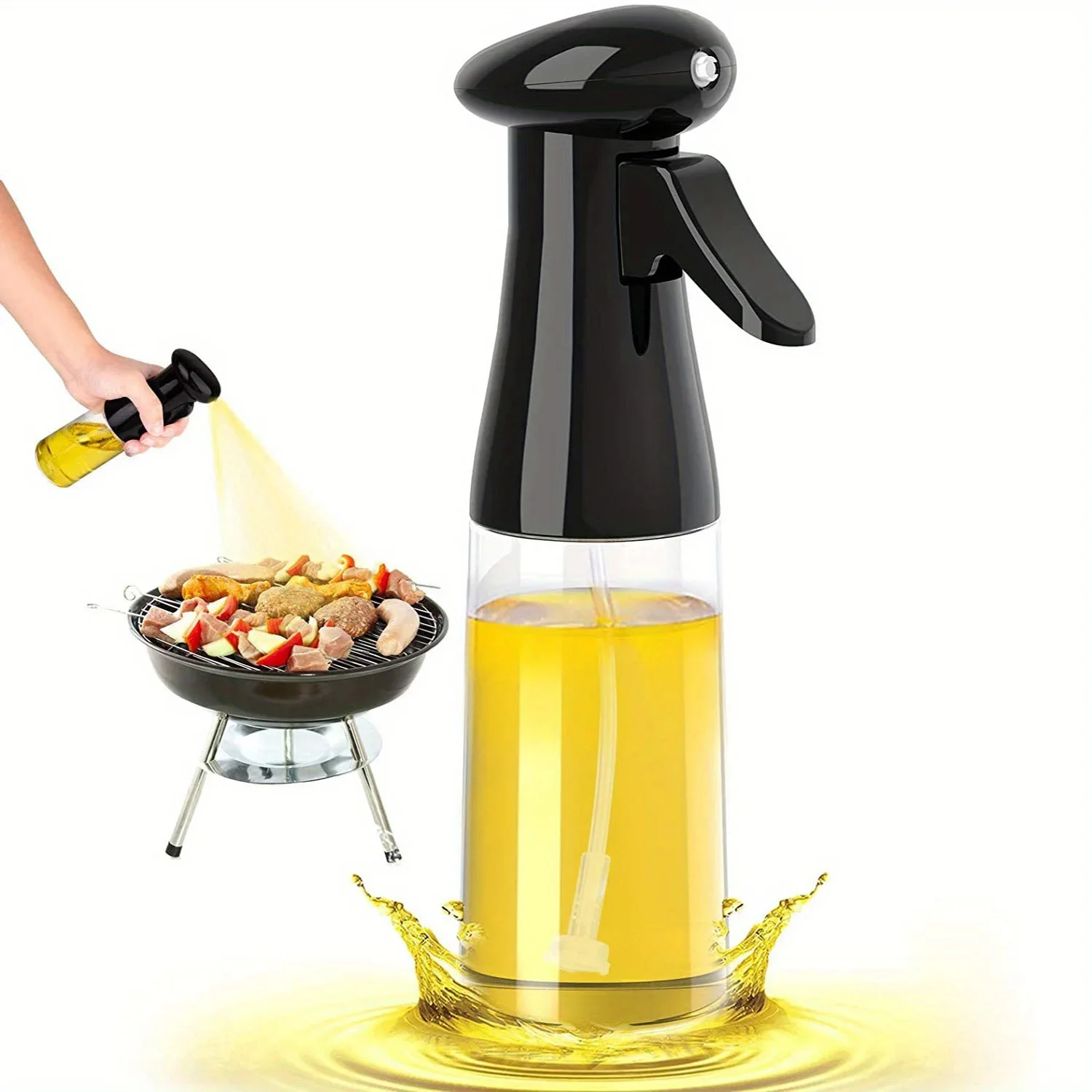 Bottiglia Dispenser Per Olio In Vetro 180ml – 2 Beccucci In Acciaio Inox Anti-Goccia, Senza Piombo, Per Olio E Aceto - 3