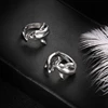 2x Punk Style Shark Rings White Shark & Hammerhead Shark Rings Adjustable Opening Metal Ring Jewelry Decor for Women Men 1