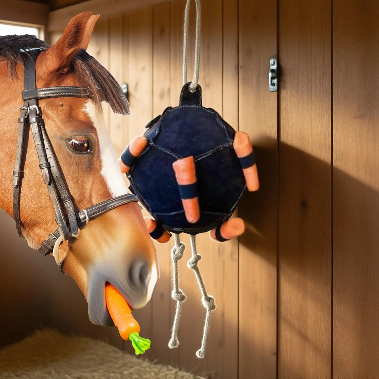 1pc Horse Carrot Feeding Ball Hay Feeder Toy Ball Hanging Feeding Toy For Horse Horse Goat Sheep Relieve Stress Horse Treat Ball