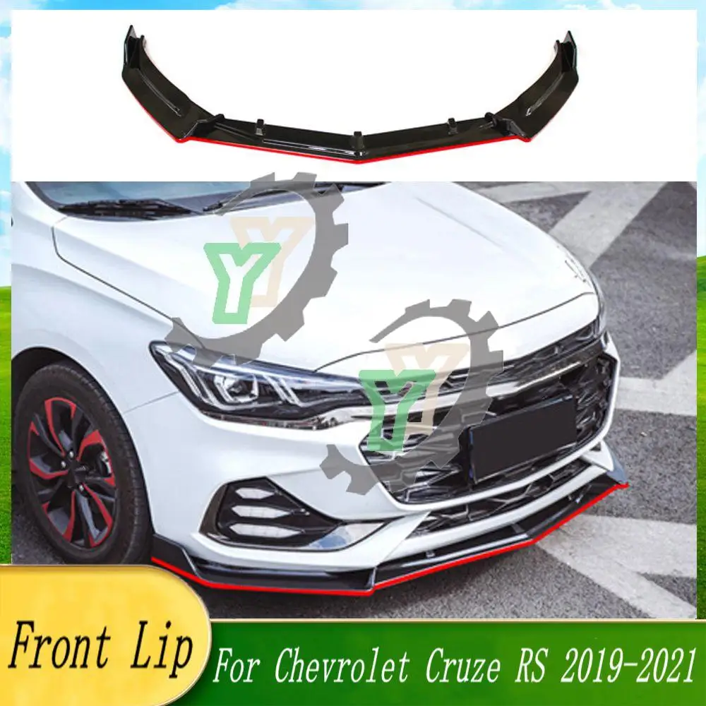 

3PCS Car Front Bumper Lip Spoiler Splitter Diffuser Detachable Body Kit Cover Guard For Chevrolet Cruze RS 2019 2020 2021