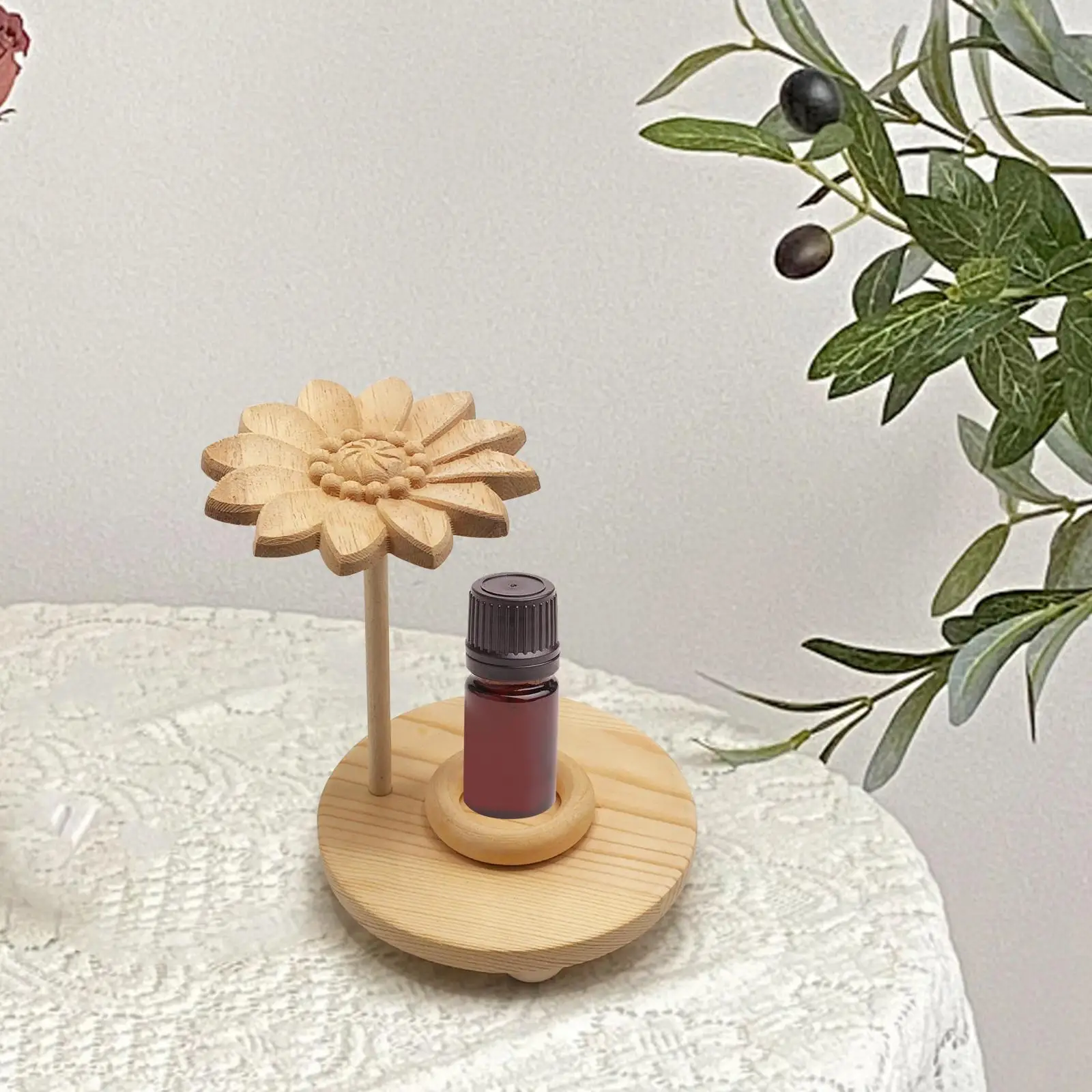 Wooden Essential Oil Diffuser Essential Oil Stand Minimalist Decor Handmade Decor Ornament for Bedroom Shop Vanity Table Home