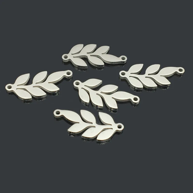 10*20mm Stainless Steel Leaves Charms for Jewelry Making Handmade