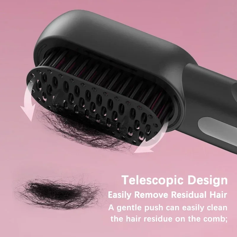 Wireless Straight Curling Hair Comb Heating Negative Ion Hair Straightener Rechargeable Anti-scalding Electric Hair Care Brushes 5