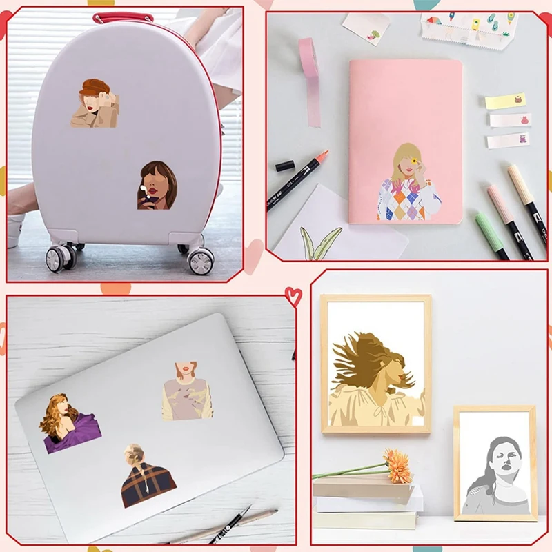 24Pcs Music Singer Stickers Make A Face-8 Design-In My Era Tour Albums Music Singer Stickers Durable Easy Install Easy To Use