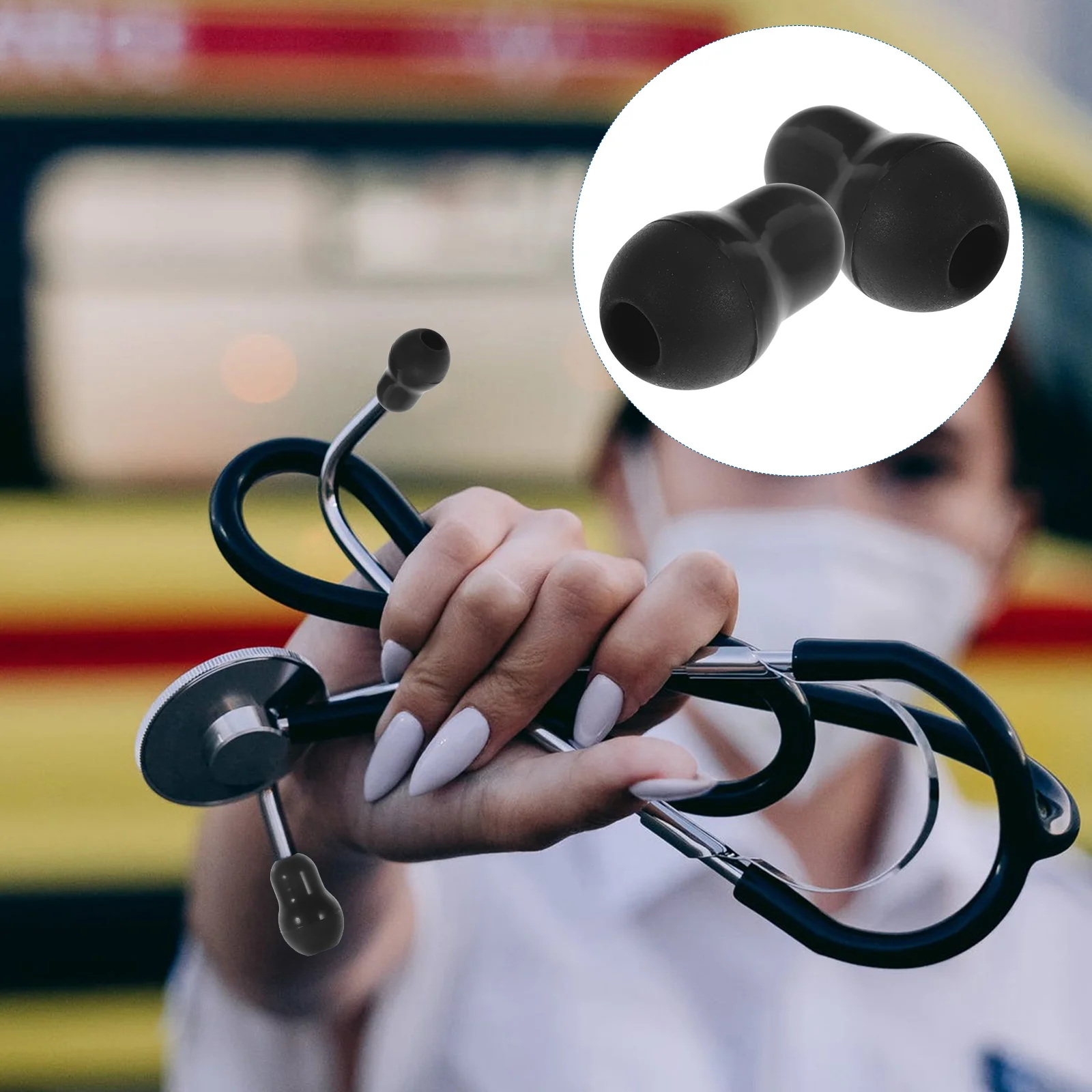 10 Pieces Noise Cancelling Earplugs Stethoscope Earpieces Silicone