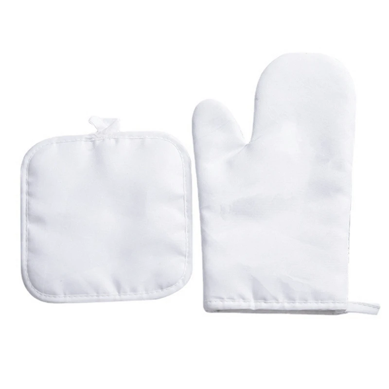 Sublimation Blank Oven Mitts Set Gloves And Sublimation Blank Pot Pad For Kitchen Accessories 4Pcs