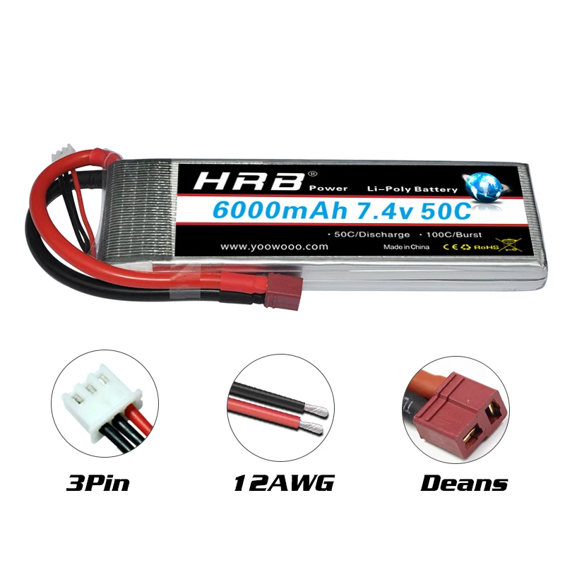 HRB 2S 6000mah Lipo Batterie 7,4 V XT60 50C Für RC FPV Flugzeuge Drone Racing Boot Auto Teile