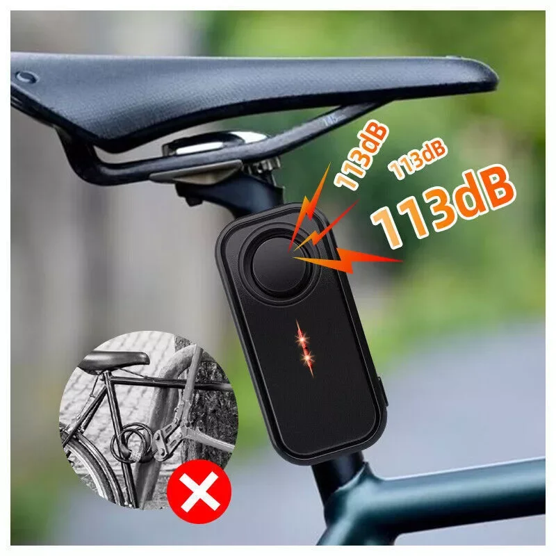 113dB Loud Wireless Bike Alarm with Remote for E-Bikes Motorcycles Scooter Anti-Theft Wireless Alarm Long Range Security