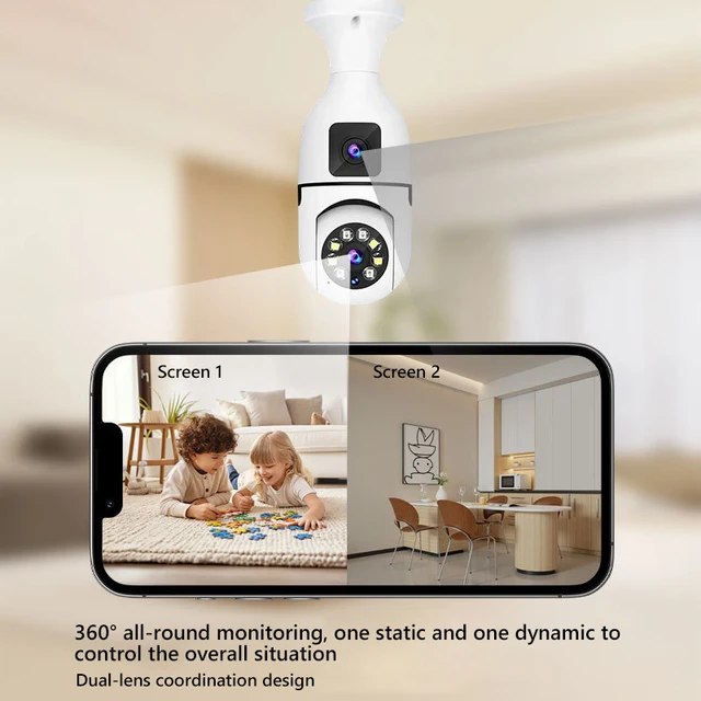 Xiaomi Dual Lens Camera 360 Degree Rotatable Panoramic Indoor Camera Wireless Remote Control Smart Anti-theft Video Monitor 4