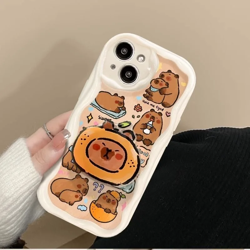 Capybara Grip Tok Holder Wave TPU Soft Phone Case
