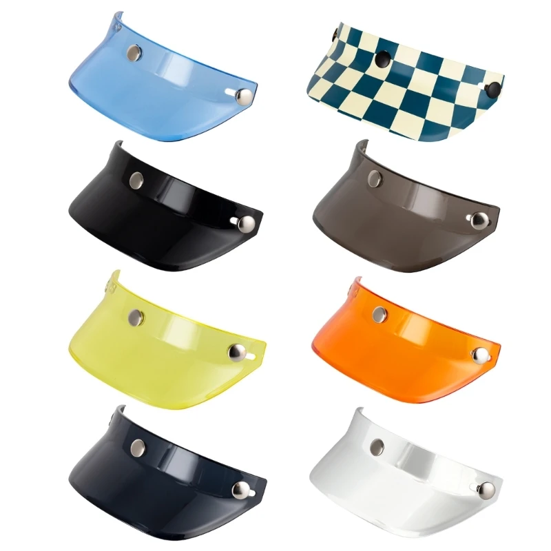 

Anti-UV Fog Windproof Universal 3 Snap-Button Visor for Open Face Motorcycles Helmet Wind Shield Flip Up Fitment Durable
