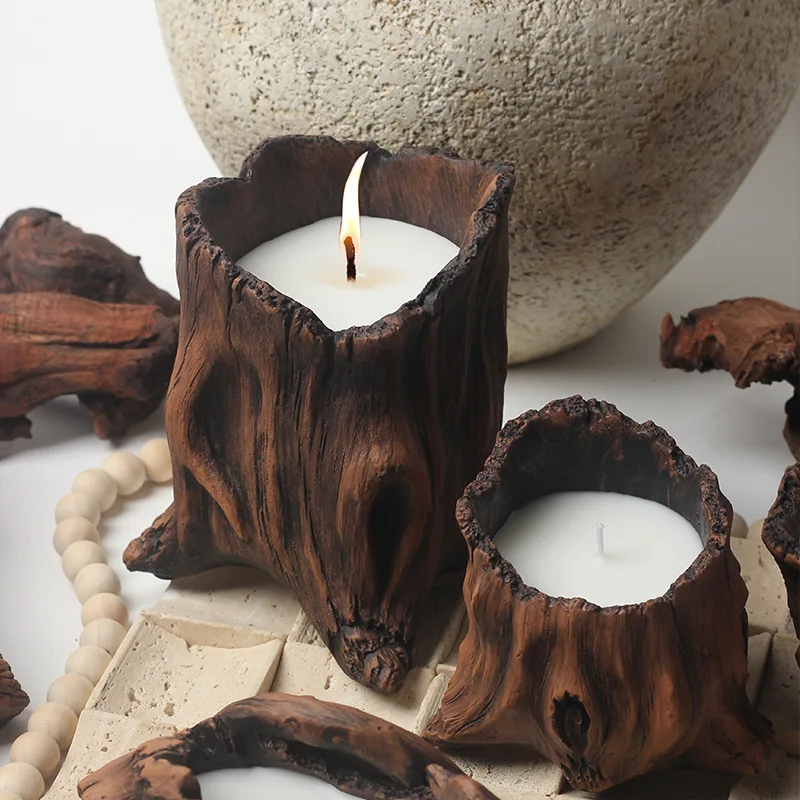Retro Antique Simple Ceramic Candle Cup Household Aromatherapy Candle Empty Cup Candlestick Decoration Crafts Soy Wax Container