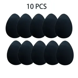 Pack of 10 Customizable Anti-Slip & Sound-Absorbing Shoe Sole Stickers - 10PCS (Black)