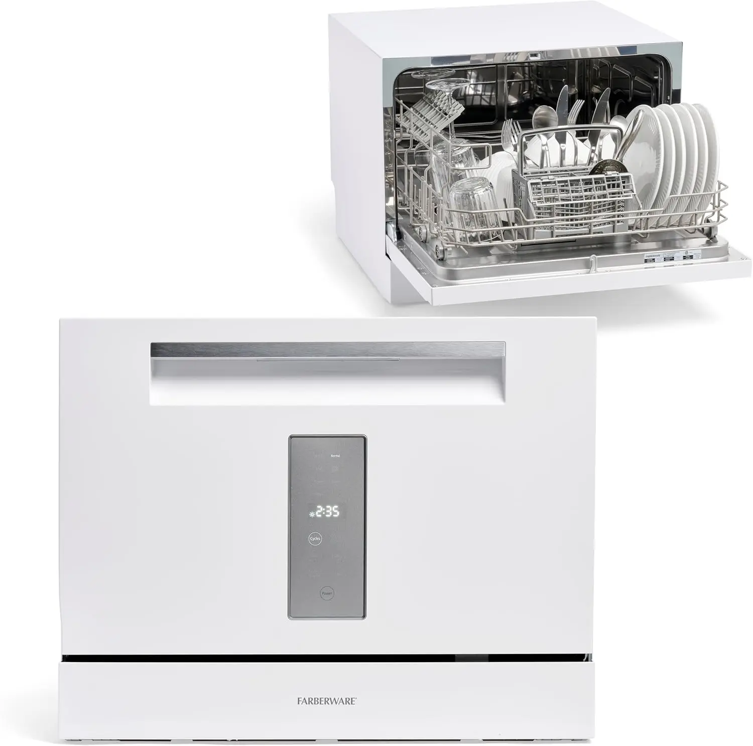Compact 6-Place Setting Dishwasher-Portable Mini Countertop Dishwasher with 7 Wash Programs-Perfect for Small Spaces Like