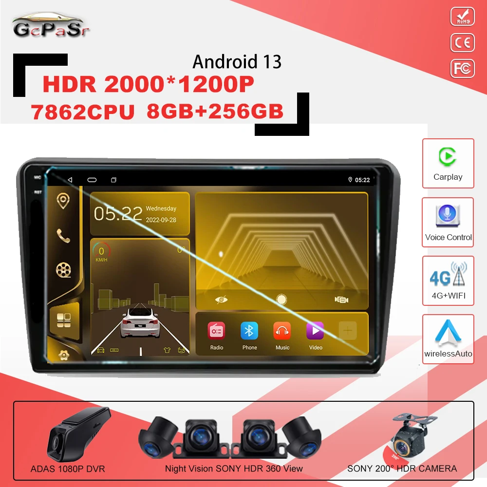 

Мультимедийная магнитола для Audi A3 8P 2003-2013, Android 13, 7862CPU, GPS, Wi-Fi, USB