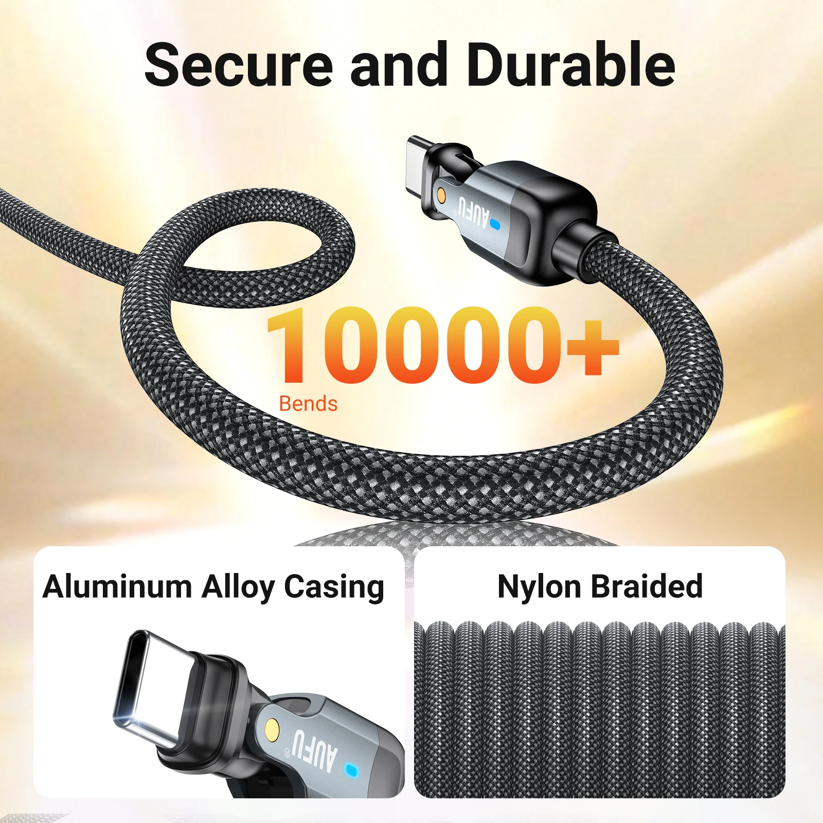 AUFU 60W Type C to Type C Cable For iPhone 17 Samsung S26 USB-C to USB-C Fast Charging Cable For Macbook Pro iPad Air Elbow Wire