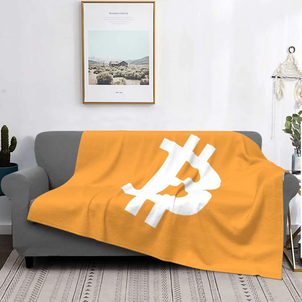 

Ultra-Soft Fleece Bitcoin Throw Blanket Warm Flannel BTC Cryptocurrency Blankets for Bedroom Travel Couch Bedspreads
