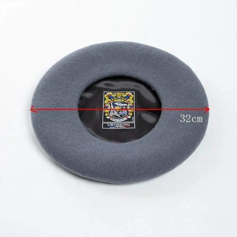 New Oversized 100% Wool Berets Women  Autumn Winter 32cm Big Beret Large Size Men Hat Painter Hat Female Warm Walking Cap 4