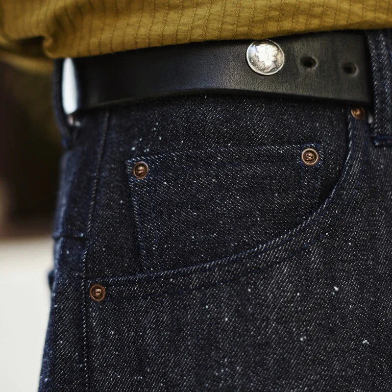 SAUCE ORIGIN 917 Men Jeans Sanforized Selvedge Raw Denim Denim Jeans for Men Linum Silver Button Cotton Wide Leg Loos Fit 5