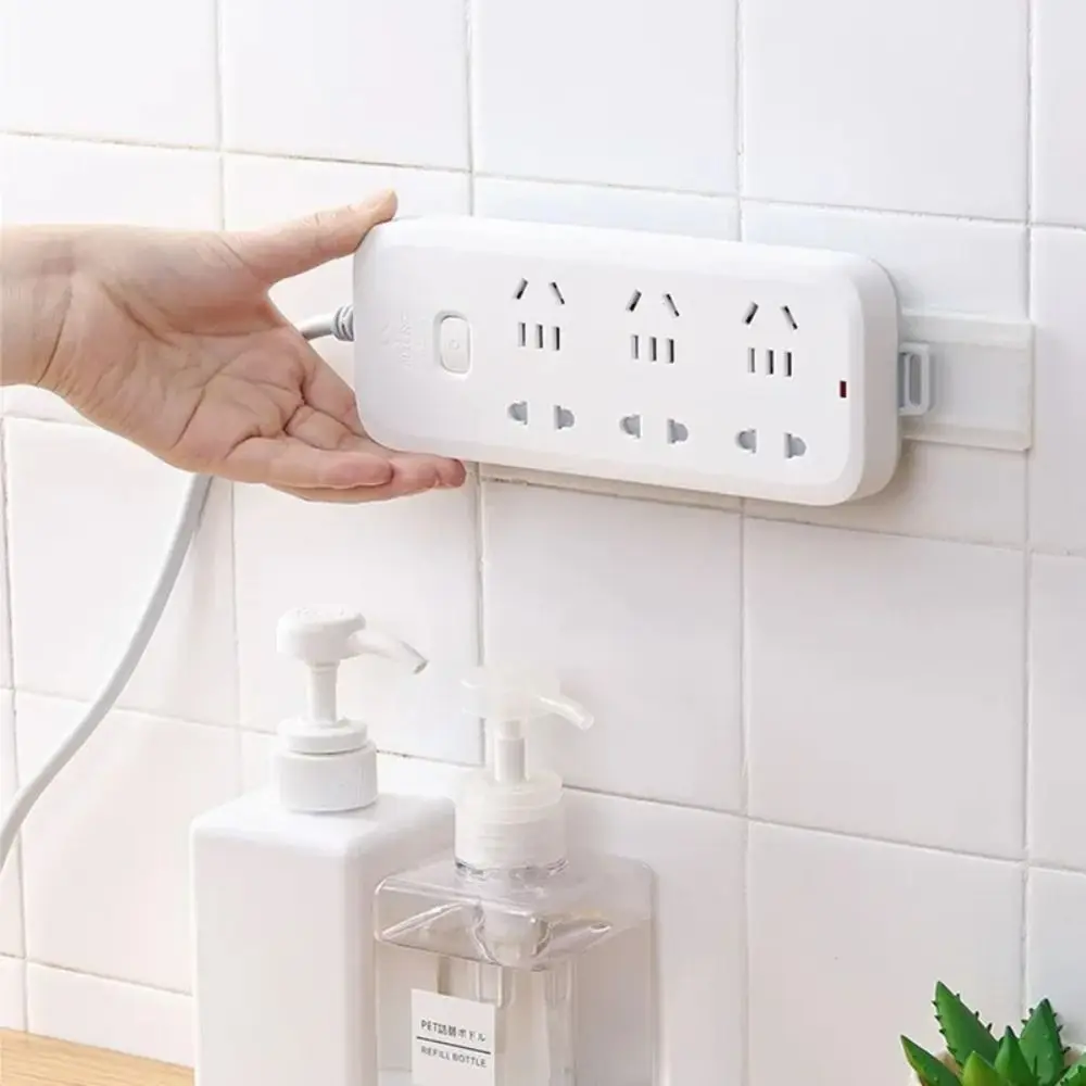 Wall Mounted Socket Fixer Self-Adhesive Socket Fixer Socket Fixer Power Strip Plug-in Wall Hanging Holder Fixator Plug-in Removable Wall-Mounted