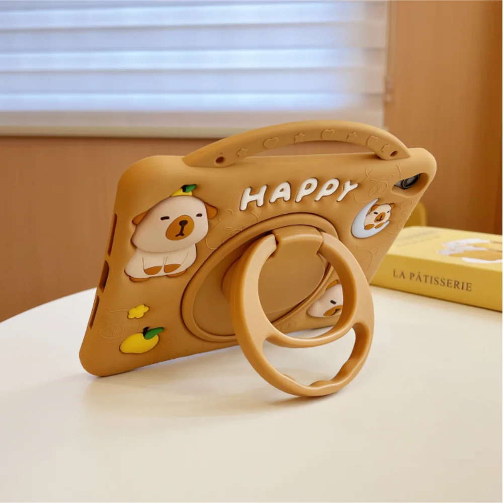 Colorful Kids' iPad Case with Kapybara Design