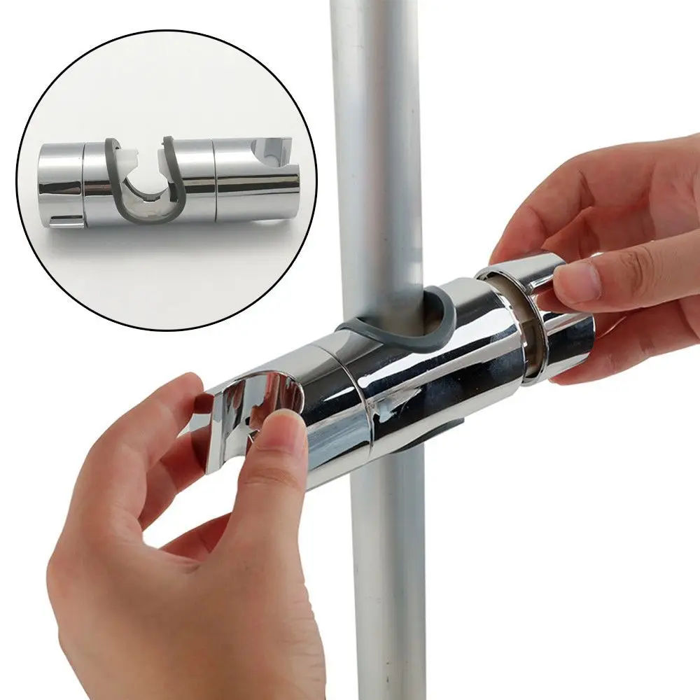 Adjustable ABS Chrome Shower Rail Head Slider Holder Base Bracket Slide Clamp bathroom accessories